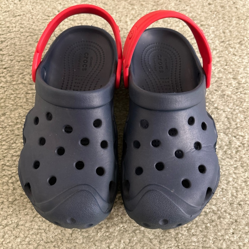 Crocs Kid Boys Crocband Slip-On Clogs Navy Blue size 13